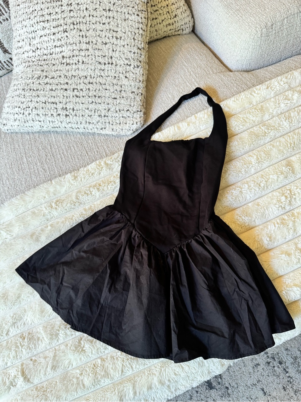 Chocolate black halter corset basque waist